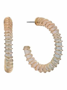 The Sak Wire Wrapped Resin Post Hoop Earrings